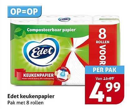 Edet keukenpapier Pak met 8 rollen