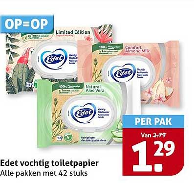Edet vochtig toiletpapier