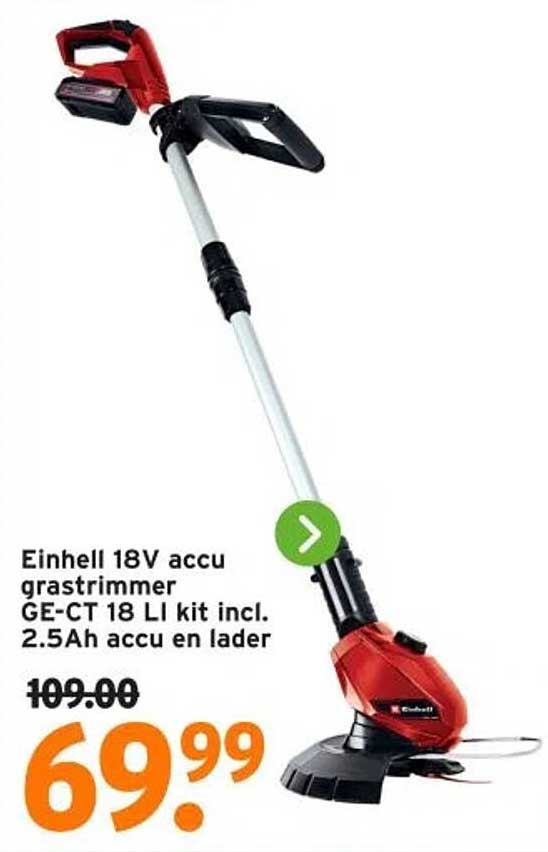 Einhell 18V accu grastrimmer GE-CT 18 LI kit incl. 2.5Ah accu en lader