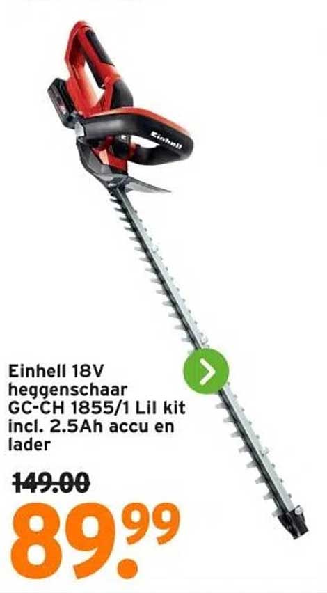 Einhell 18V heggenschaar GC-CH 1855/1 Lil kit incl. 2.5Ah accu en lader