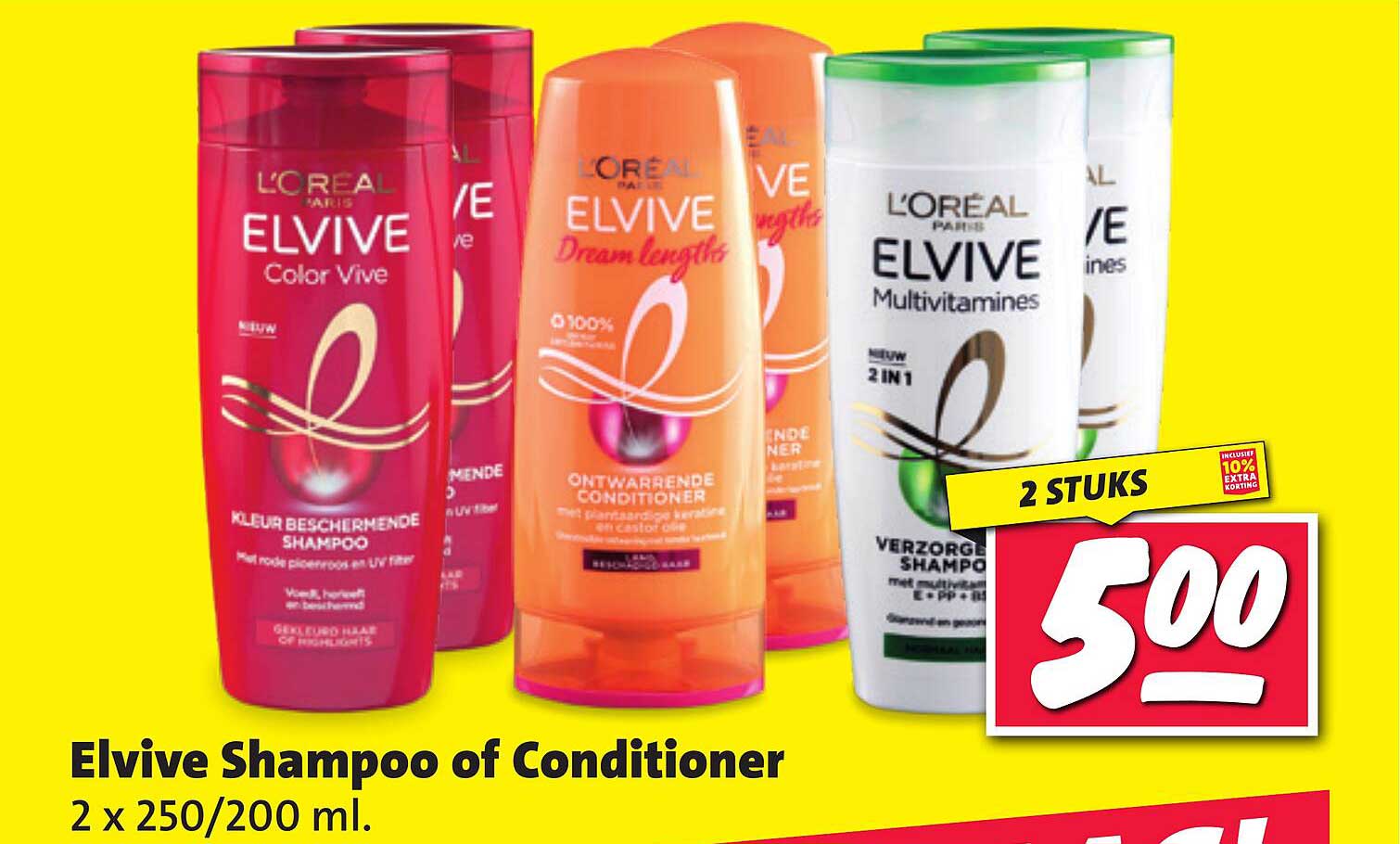 Elvive Shampoo of Conditioner 2 x 250/200 ml.