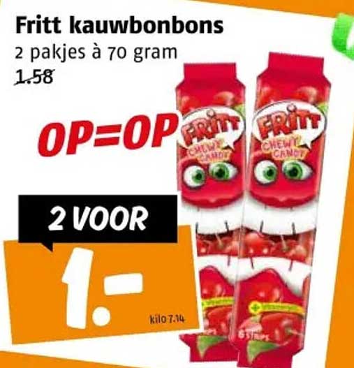 Fritt kauwbonbons 2 pakken à 70 gram