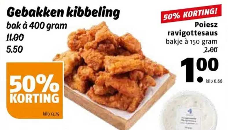 Gebakken kibbeling bak à 400 gram