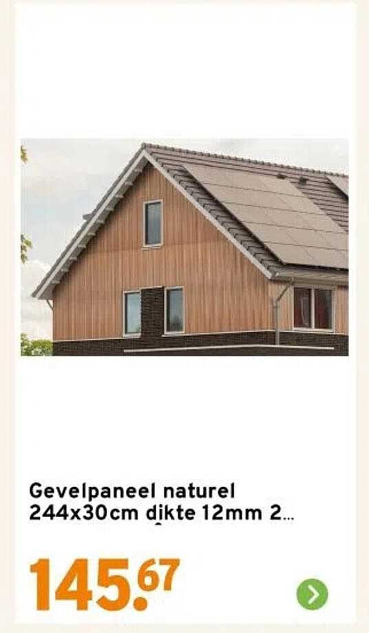 Gevelpaneel natuur 244x30cm dikte 12mm