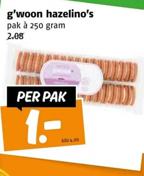 g'woon hazelino's pak à 250 gram