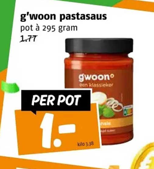 g'woon pastasaus pot à 295 gram
