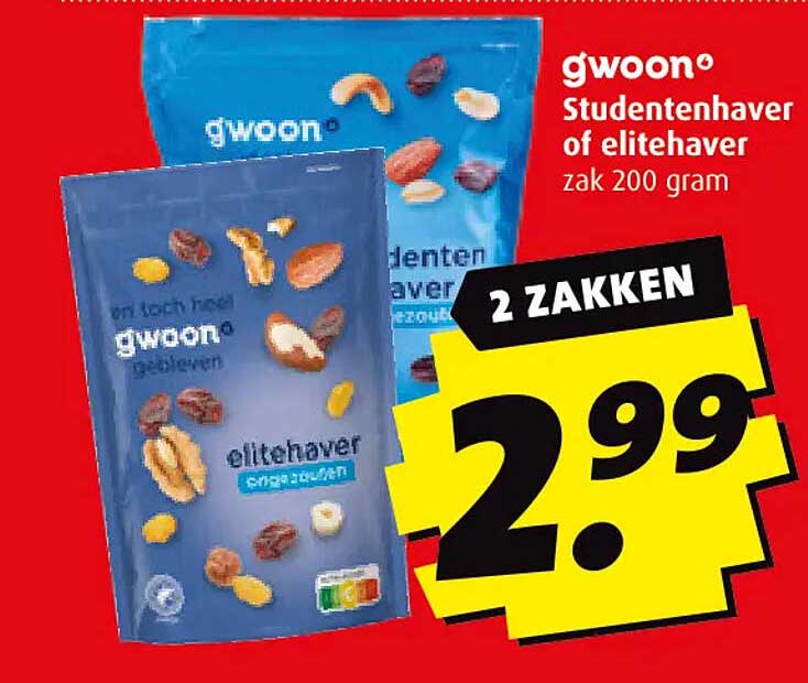 gwoon Studentenhaver of elitehaver zak 200 gram