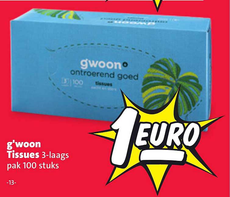 g'woon Tissues 3-laags pak 100 stuks