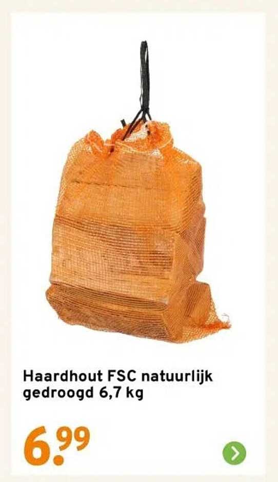 Haardhout FSC natuurlijk gedroogd 6,7 kg