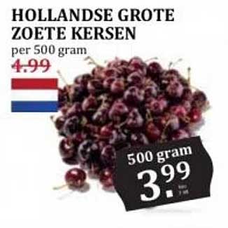 HOLLANDSE GROTE ZOETE KERSEN per 500 gram