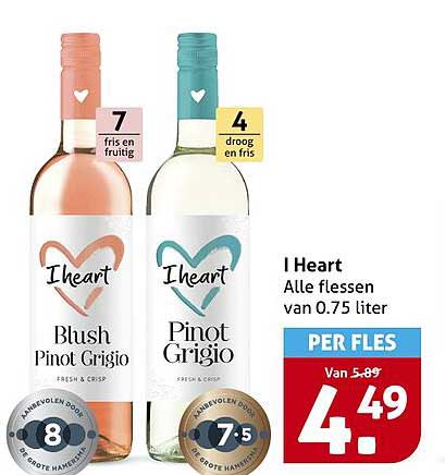 I Heart - Alle flessen van 0.75 liter