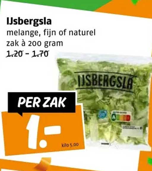IJsbargsla melange, fijn of natuur zak à 200 gram