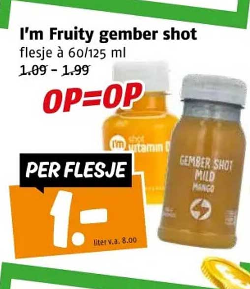 I'm Fruity gember shot flesje à 60/125 ml