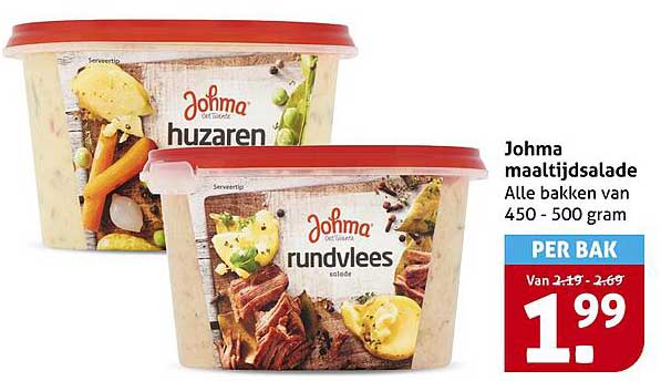 Johma maaltijdsalade Alle bakken van 450 - 500 gram