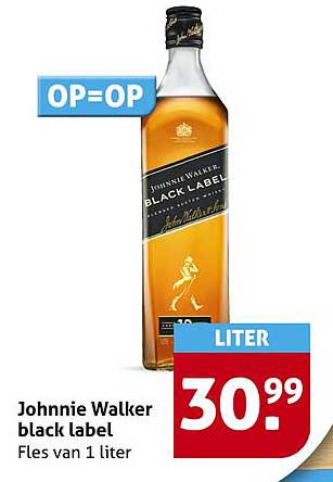 Johnnie Walker black label Fles van 1 liter