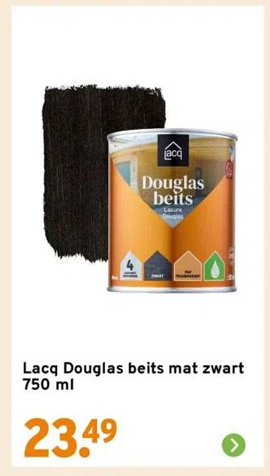 Lacq Douglas beits mat zwart 750 ml