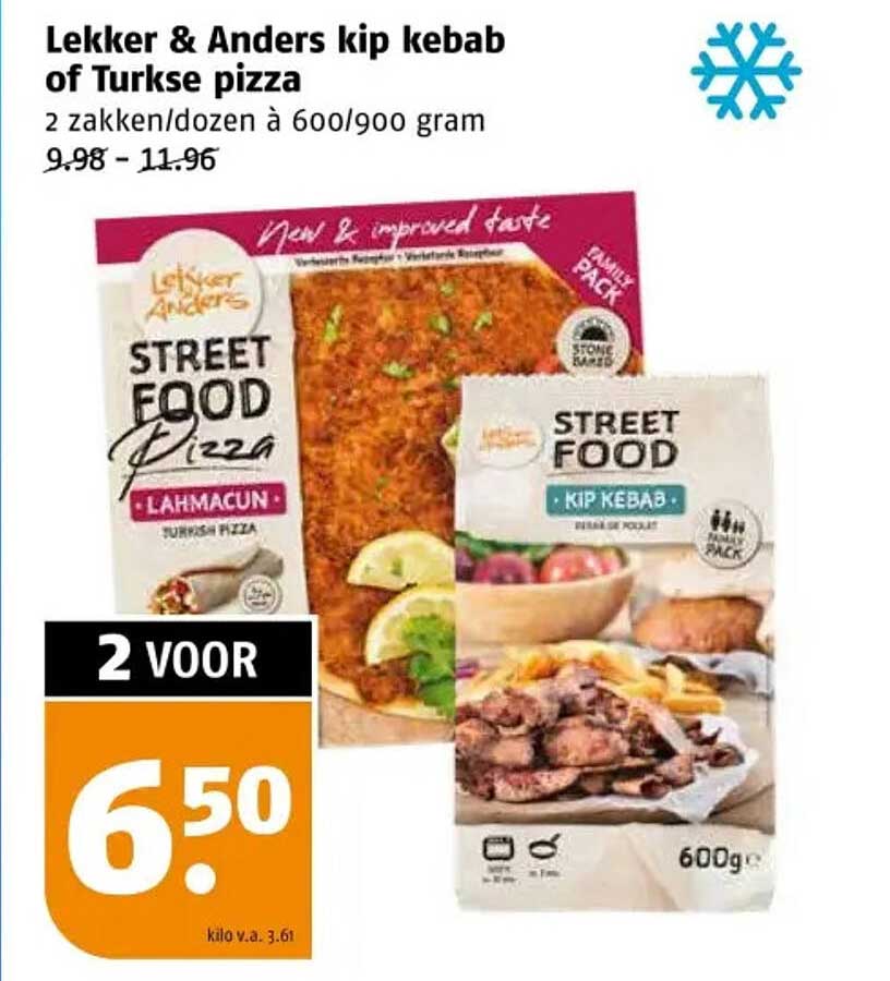 Lekker & Anders kip kebab of Turkse pizza