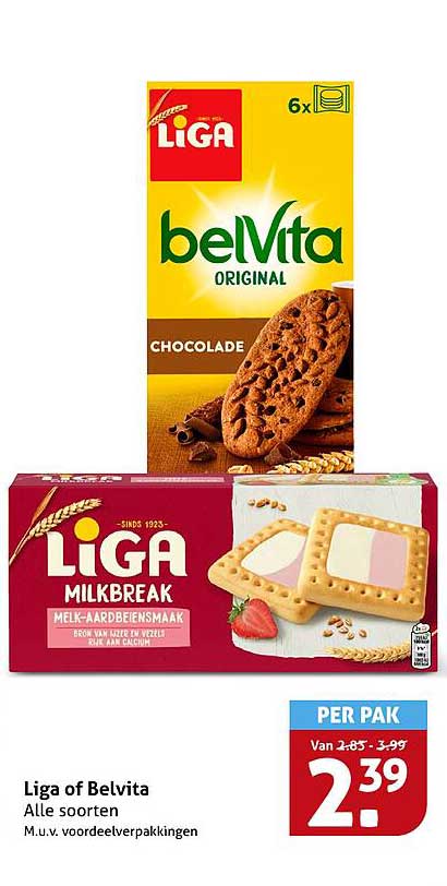 Liga of Belvita Alle soorten M.U.V. voordeleverpakkingen