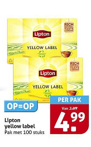 Lipton yellow label Pak met 100 stuks