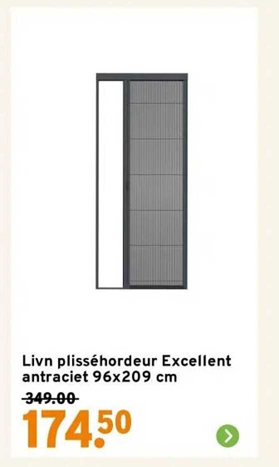 Livn plisséhordeur Excellent antraciet 96x209 cm