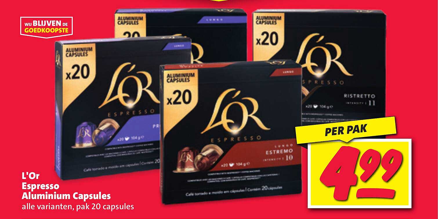 L'Or Espresso Aluminium Capsules alle varianten, pak 20 capsules