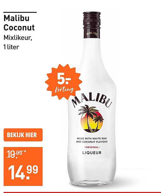 Malibu Coconut Mixlikeur, 1 liter