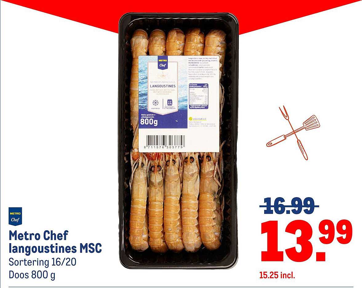 Metro Chef langoustines MSC 800g