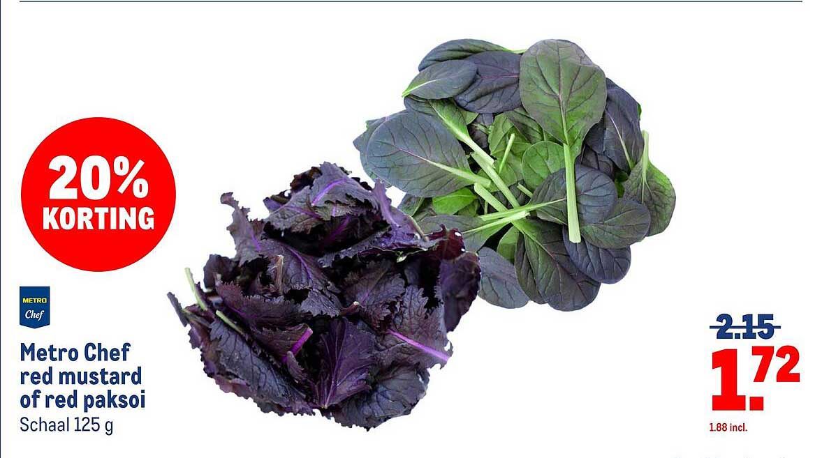 Metro Chef red mustard of red paksoi Schaal 125 g