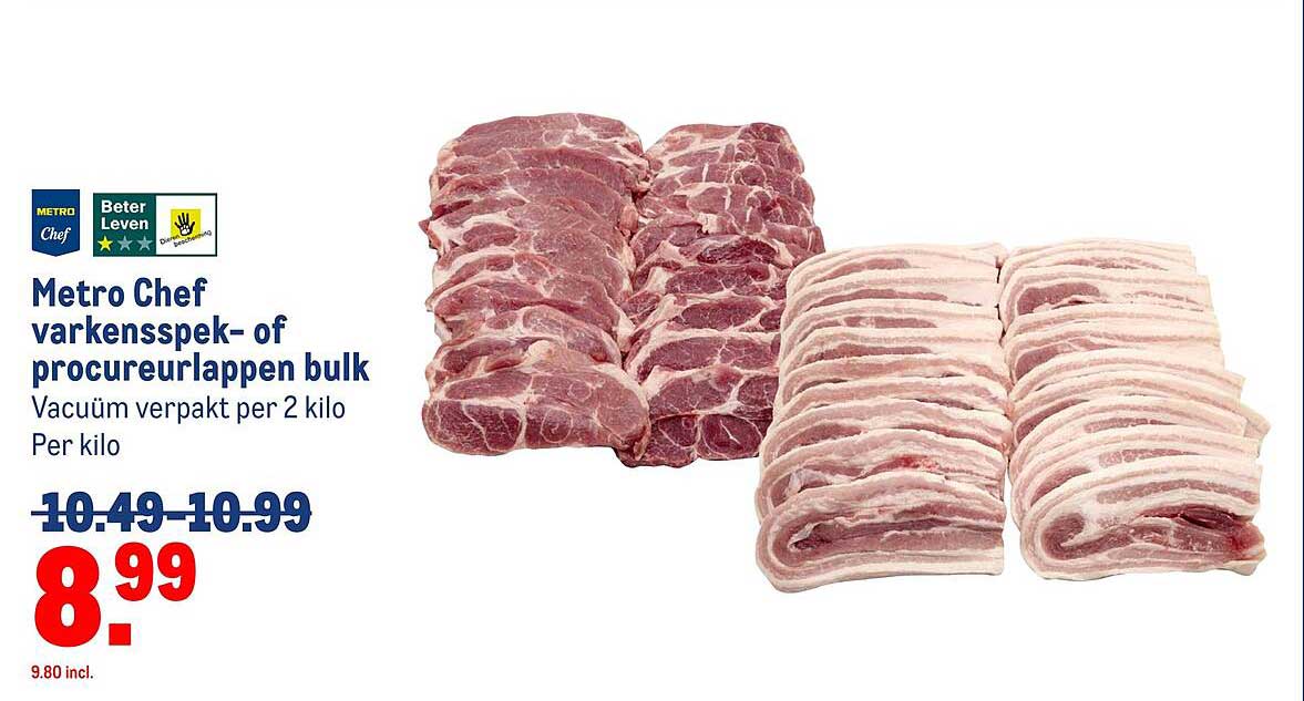 Metro Chef varkensspek- of procureurlappen bulk