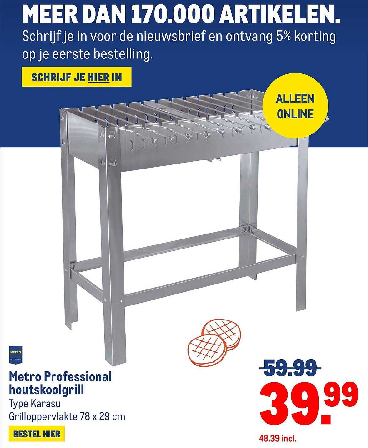 Metro Professional houtskoolgrill Type Karasu