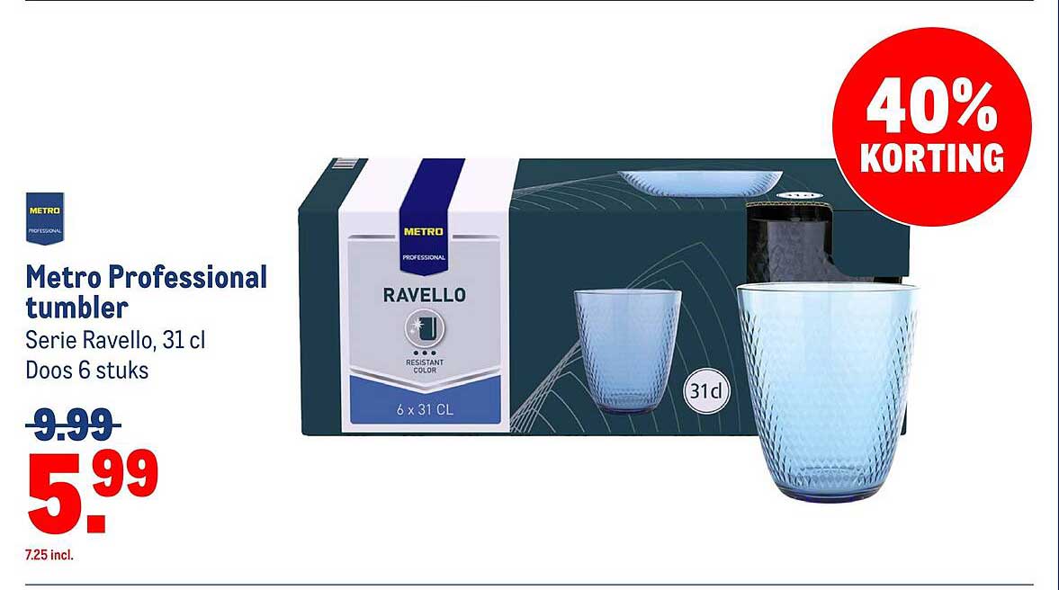 Metro Professional tumbler Serie Ravello, 31 cl Doos 6 stuks