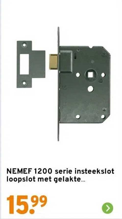 NEMEF 1200 serie insteekslot loopslot met gelakte...