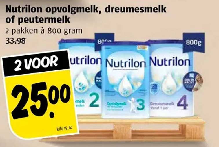 Nutrilon opvolgmelk, dreumesmelk of peutermelk 2 pakken à 800 gram