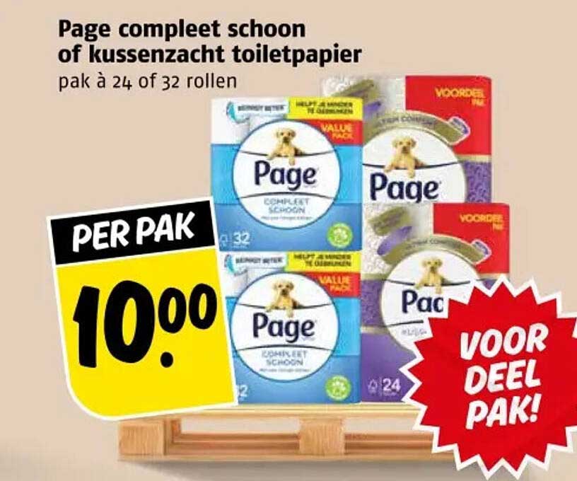 Page compleet schoon of kussenzacht toiletpapier