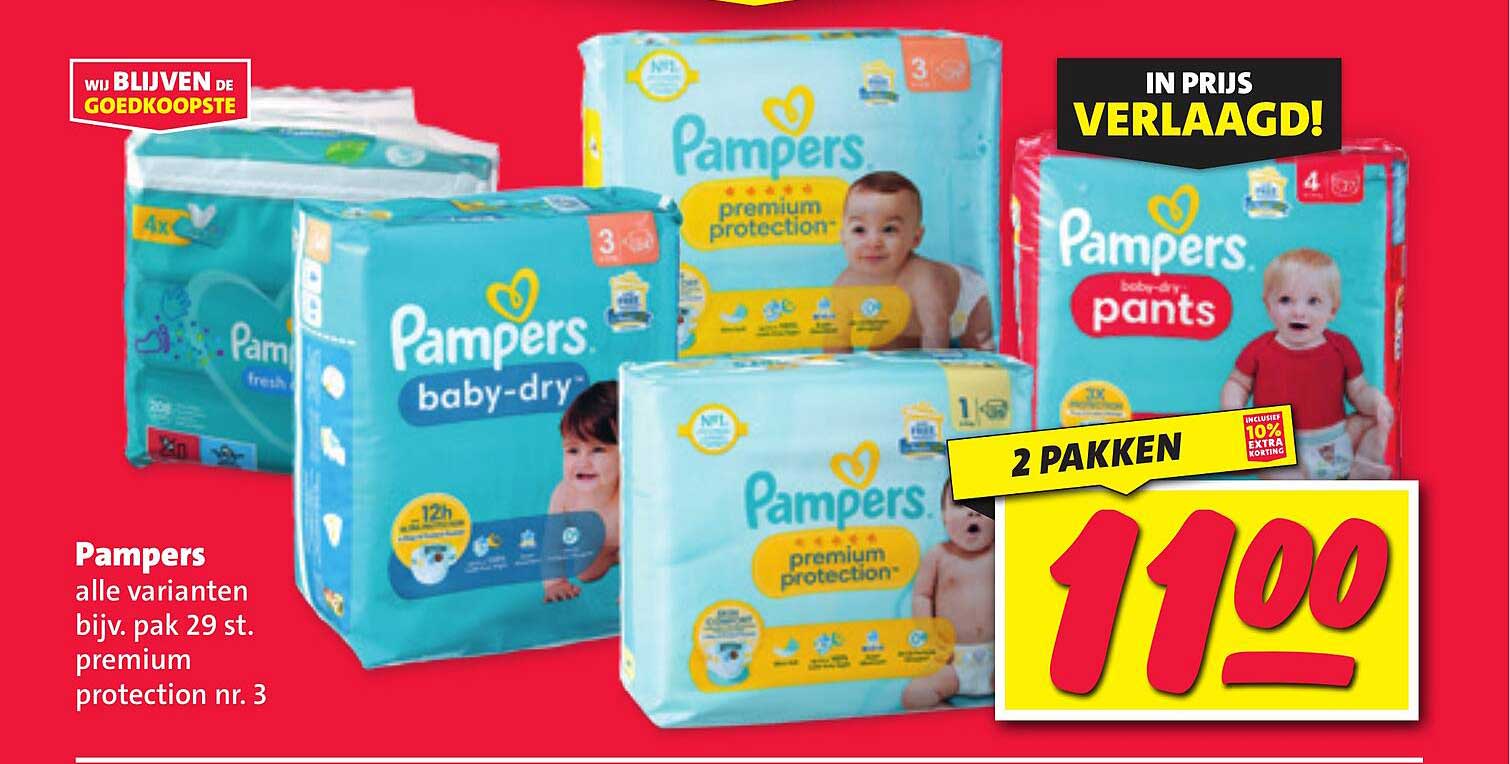 Pampers alle varianten bijv. pak 29 st. premium protection nr. 3