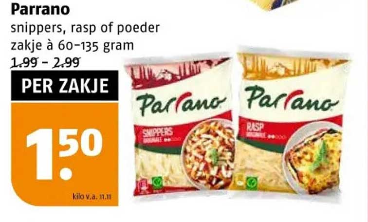 Parrano snippers, rasp of poeder zakje à 60-135 gram