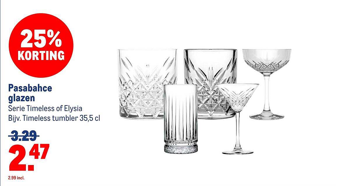 Pasabahce glazen Serie Timeless of Elysia