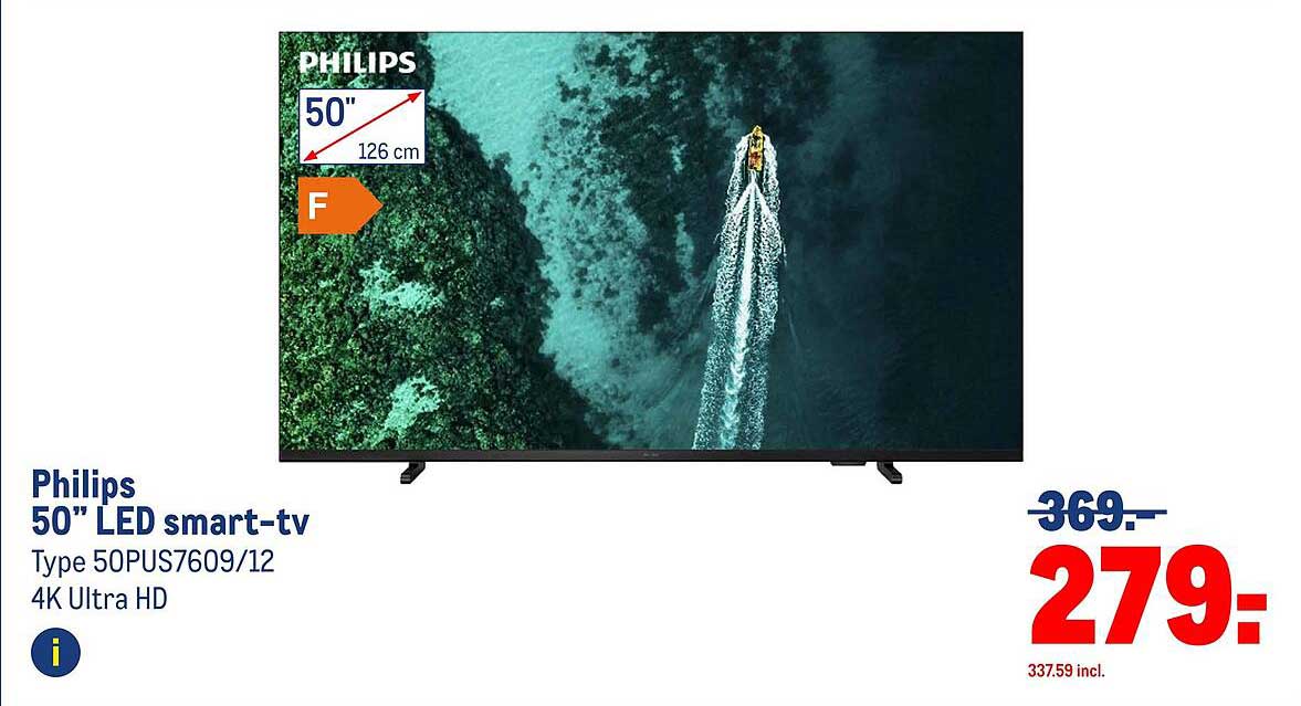 Philips 50" LED smart-tv Type 50PUS7609/12 4K Ultra HD