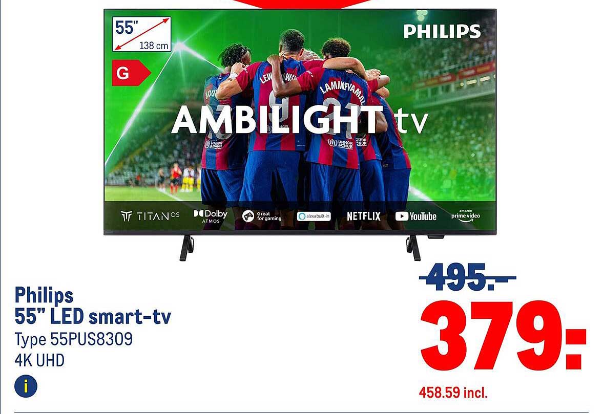 Philips 55” LED smart-tv