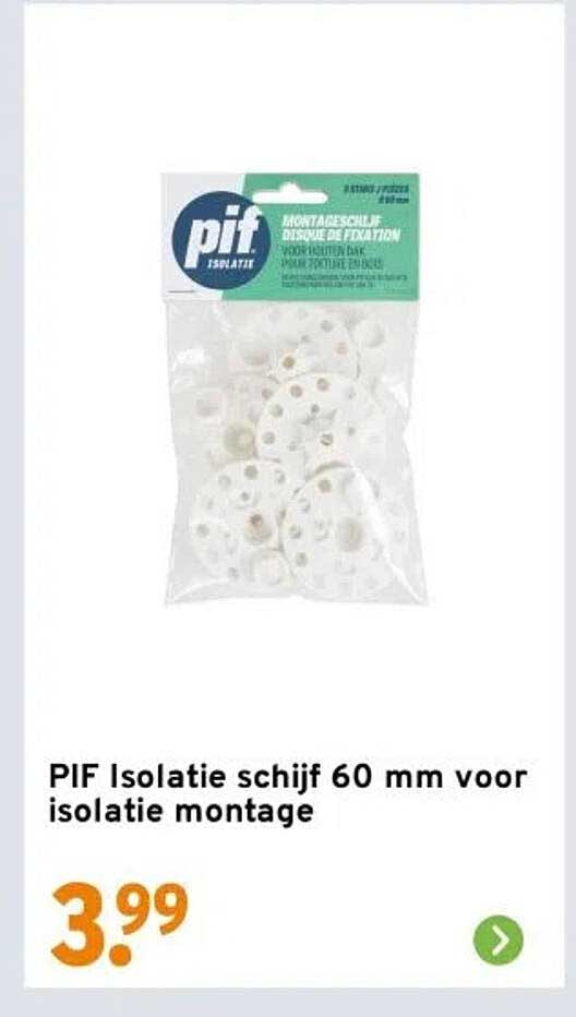 PIF Isolatie schijf 60 mm voor isolatie montage