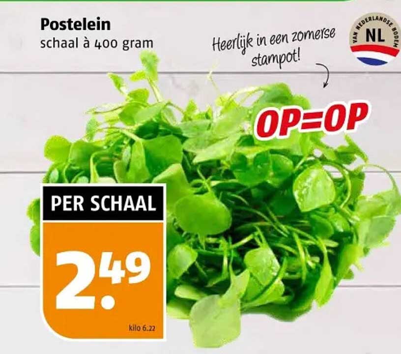 Postelein schaal à 400 gram