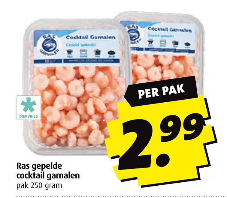 Ras gepelde cocktail garnalen pak 250 gram