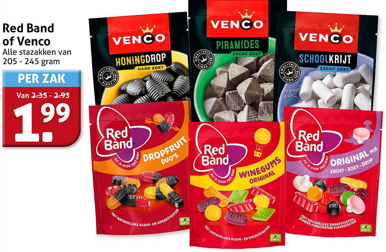 Red Band of Venco alle stazakken van 205 - 245 gram