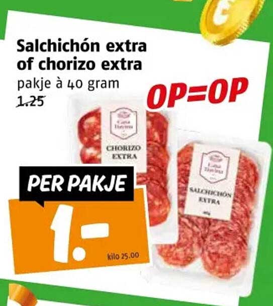 Salchichón extra of chorizo extra pakje à 40 gram