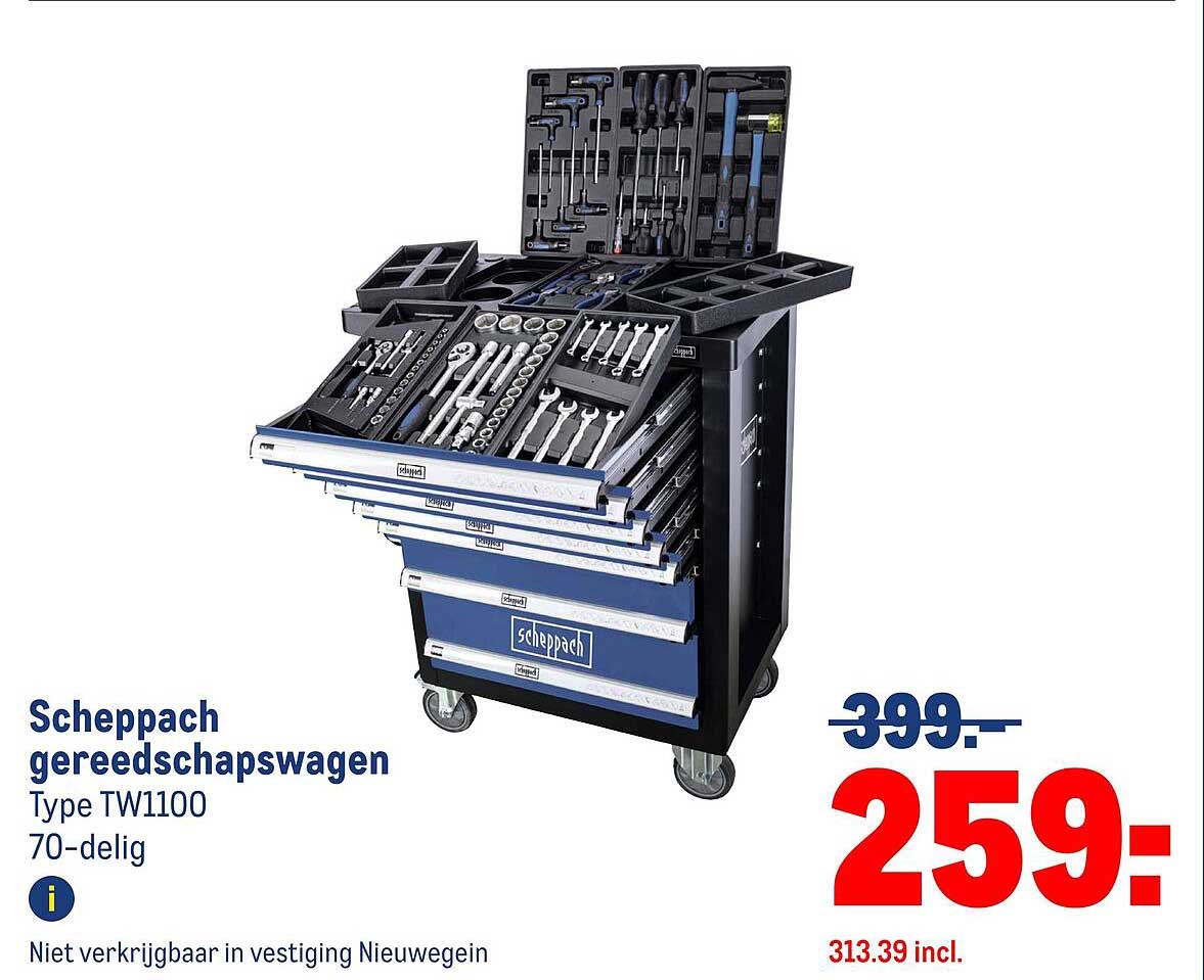 Scheppach gereedschapswagen Type TW1100 70-delig