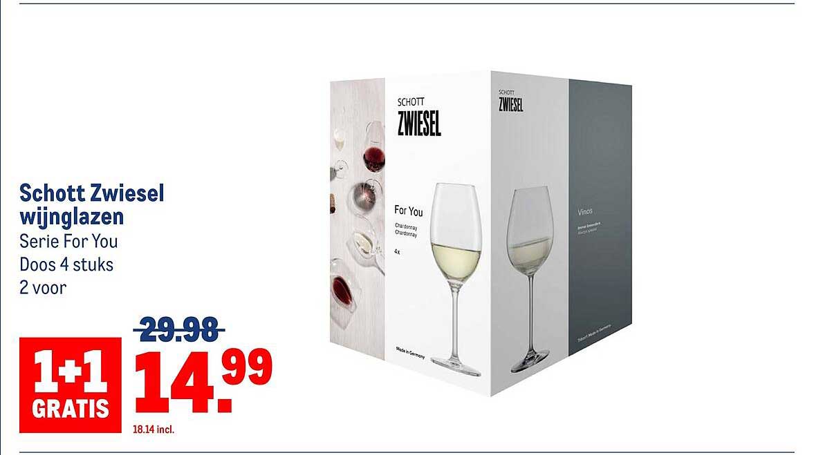 Schott Zwiesel wijnglazen Serie For You Doos 4 stuks 2 voor