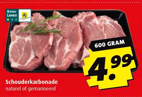 Schouderkarbonade naturel of gemarineerd