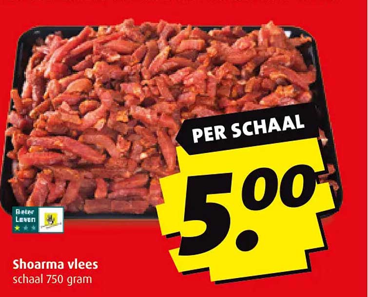 Shoarma vlees schaal 750 gram