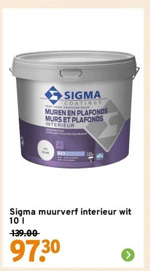 Sigma muurverf interieur wit 10 l