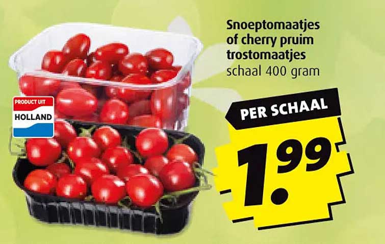 Snoeptomaatjes of cherry pruim trostomaatjes schaal 400 gram